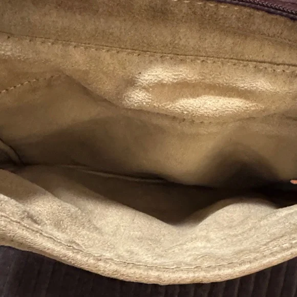 Cowhide artisan Brown and White Leather Shoulder Bag - Picture 4 of 11